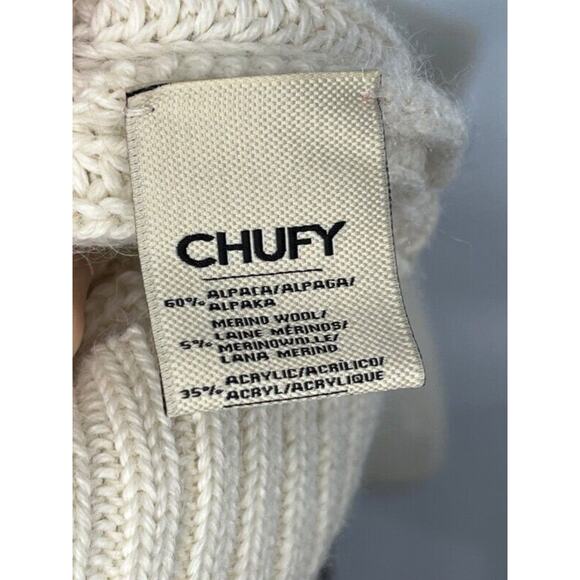 CHUFY Sz XS Hans Cream Fair Isle Pullover Fringe Turtleneck Sweater NWT Alpaca - Picture 5 of 11